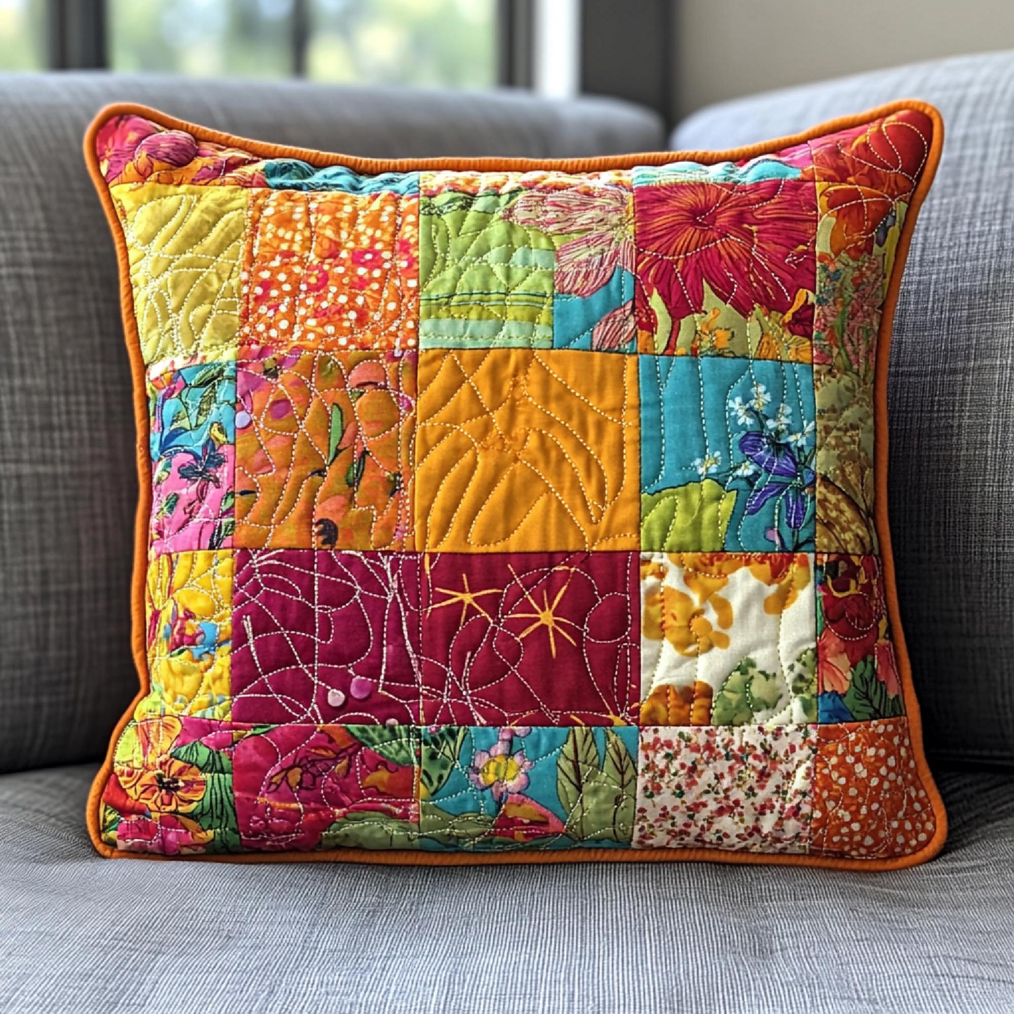 Cuscino ricamato con pattern moderno